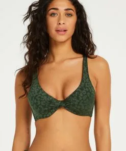 Nicht-vorgeformtes Bügel-Bikinioberteil Tonal - Grün