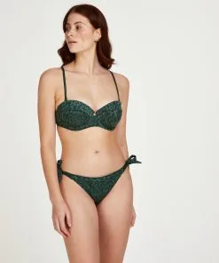 Vorgeformtes Push-up Bügel-Bikiniobertei Tonal Leo Cup A - E - Grün -Strings & Boxerstrings Shop 171906 3