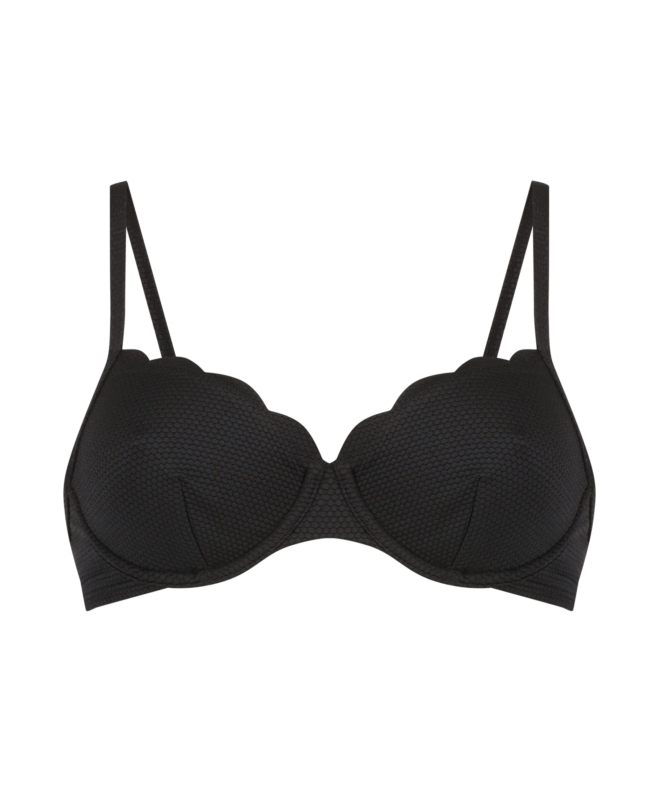 Nicht Vorgeformtes Bügel-Bikini-Top Scallop - Schwarz 7 Nicht Vorgeformtes Bügel-Bikini-Top Scallop - Schwarz - Image 5