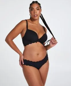 Rio Bikini-Slip Scallop - Schwarz