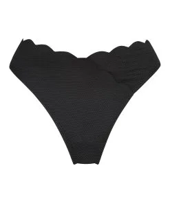 Hoch Ausgeschnittener Bikini-Slip Scallop - Schwarz -Strings & Boxerstrings Shop 191511 5