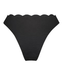 Hoch Ausgeschnittener Bikini-Slip Scallop - Schwarz -Strings & Boxerstrings Shop 191511 6