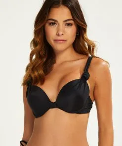 Vorgeformtes Bügel-Bikinitop Luxe Cup E + - Schwarz