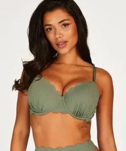 Vorgeformtes Bügel-Bikini-Oberteil Scallop - Grün