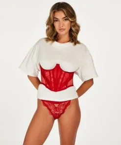 Bustier Violet Ohne Cup - Rot -Strings & Boxerstrings Shop 201183 3