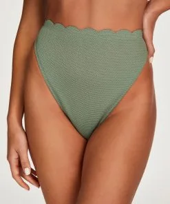 Bikini-Slip Mit Hohem Beinausschnitt Scallop - Grün -Strings & Boxerstrings Shop 201261 2