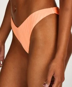 Bikini-Unterteil Mit Hohem Beinausschnitt Gili Rib - Orange -Strings & Boxerstrings Shop 201272 2
