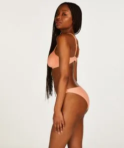 Bikini-Unterteil Mit Hohem Beinausschnitt Gili Rib - Orange -Strings & Boxerstrings Shop 201272 4