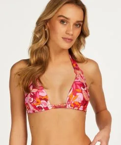 Triangel-Bikinioberteil Mit Ringen Miami - Rosa