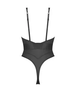 Hoch Ausgeschnittener Body Glossy - Schwarz -Strings & Boxerstrings Shop 202284 6